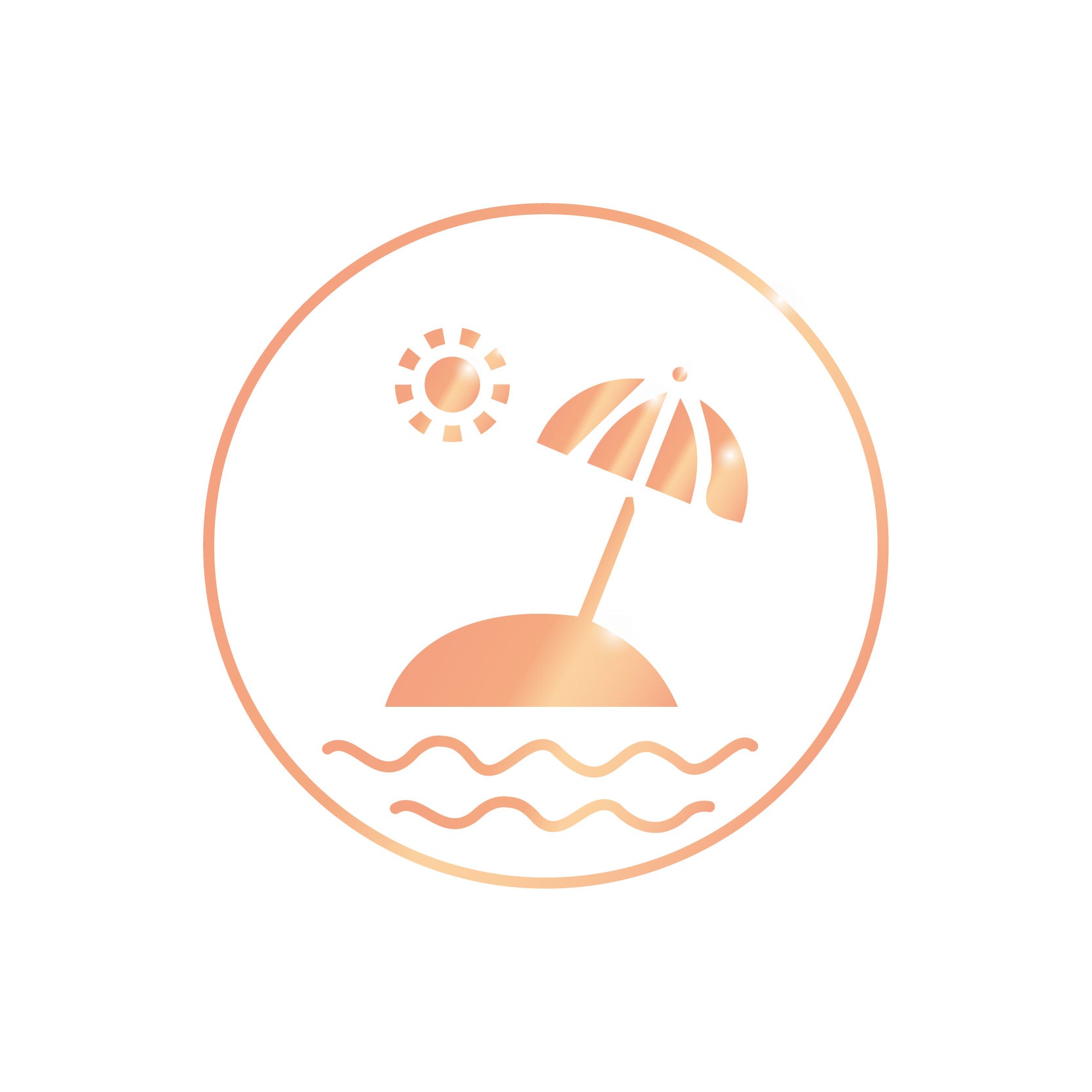 Spiaggia ombrellone mare e sole cerchiata- Icona attività vicino a noi Bioma Resort Experiences